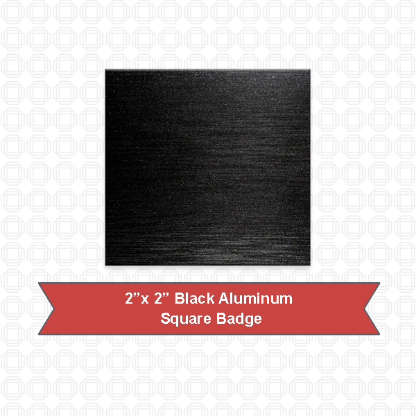 Picture of Square 2" x 2" Black Aluminum Name Badge with Squared Corners