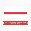 Picture of Rectangular 1.5" x 3" White/Red Engraving Stock Name Badge with Squared Corners
