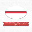 Picture of Oval 1.75" x 2.75" White/Red Engraving Stock Name Badge with Rounded Corners