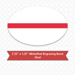 Picture of Oval 2.25" x 3.25"  White/Red Engraving Stock Name Badge with Rounded Corners