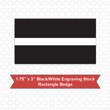Picture of Rectangular 1.75" x 3" Black/White Engraving Stock Name Badge with Squared Corners