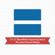 Picture of Square 2" x 2" Blue/White Engraving Stock Name Badge with Rounded Corners