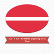 Picture of Oval 2.25" x 3.25" Red/White Engraving Stock Name Badge with Rounded Corners