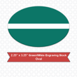Picture of Oval 2.25" x 3.25" Green/White Engraving Stock Name Badge with Rounded Corners