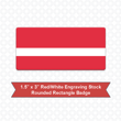 Picture of Rectangular 1.5" x 3" Red/White Engraving Stock Name Badge with Rounded Corners