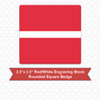 Picture of Square 2.5" x 2.5" Red/White Engraving Stock Name Badge with Rounded Corners