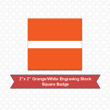 Picture of Square 2" x 2" Orange/White Engraving Stock Name Badge with Squared Corners